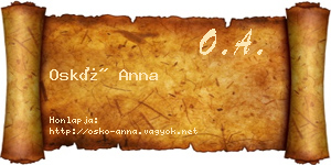 Oskó Anna névjegykártya