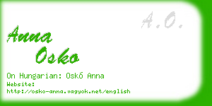 anna osko business card